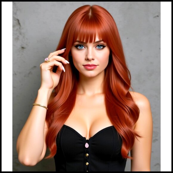 Long Wavy Synthetic Wig with Bangs Heat Resistant for Party Cosplay main image 7